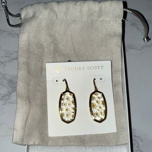 Kendra Scott Gold and Cream Earrings